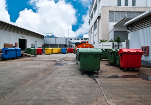 Different types of waste bins for recycling