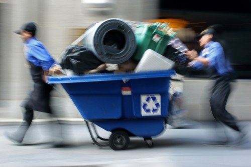 Professional waste management team at work